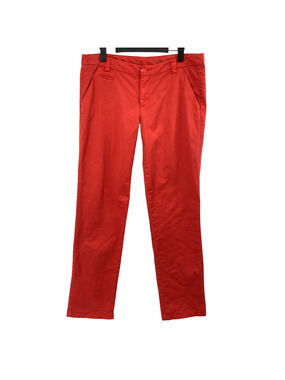 Khakis by GAP Size 8 Orange Red Stretch Chino Pants Women's Career Office